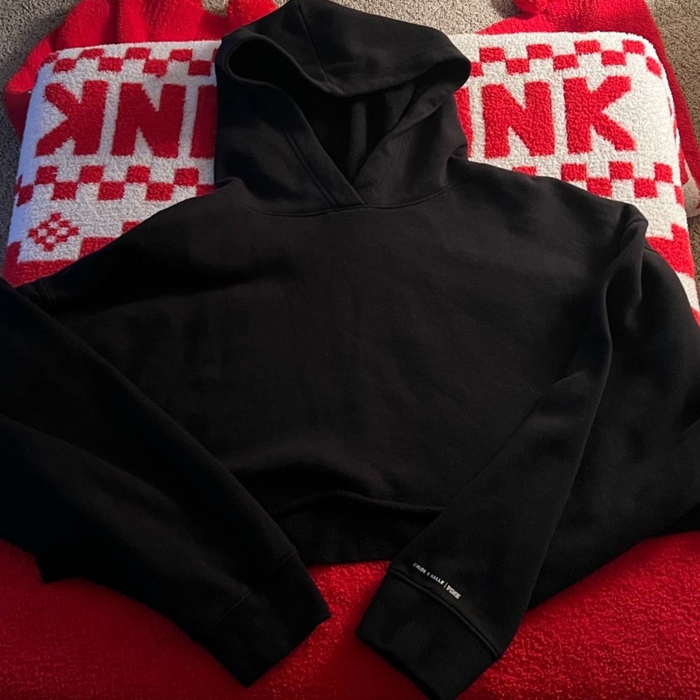 Black Cropped Hoodie